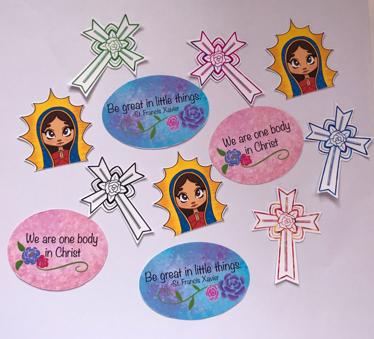 Conjunto de pegatinas católicas de 4 Etsy