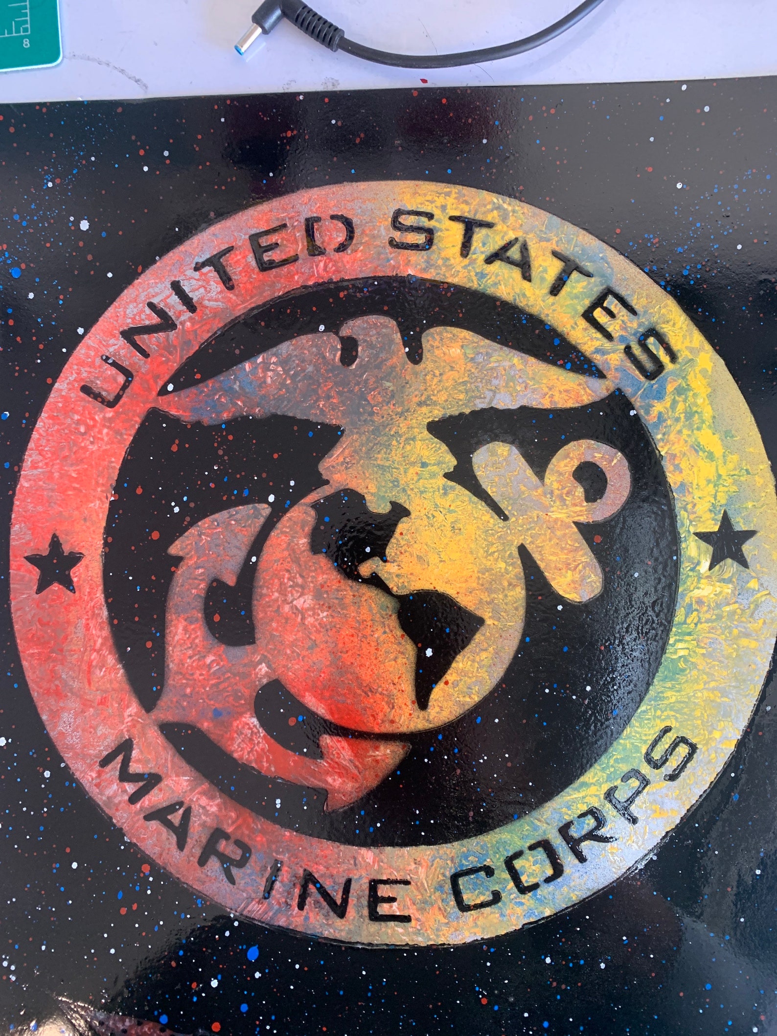 Unique Usmc spray paint artpostermarine Corp Etsy