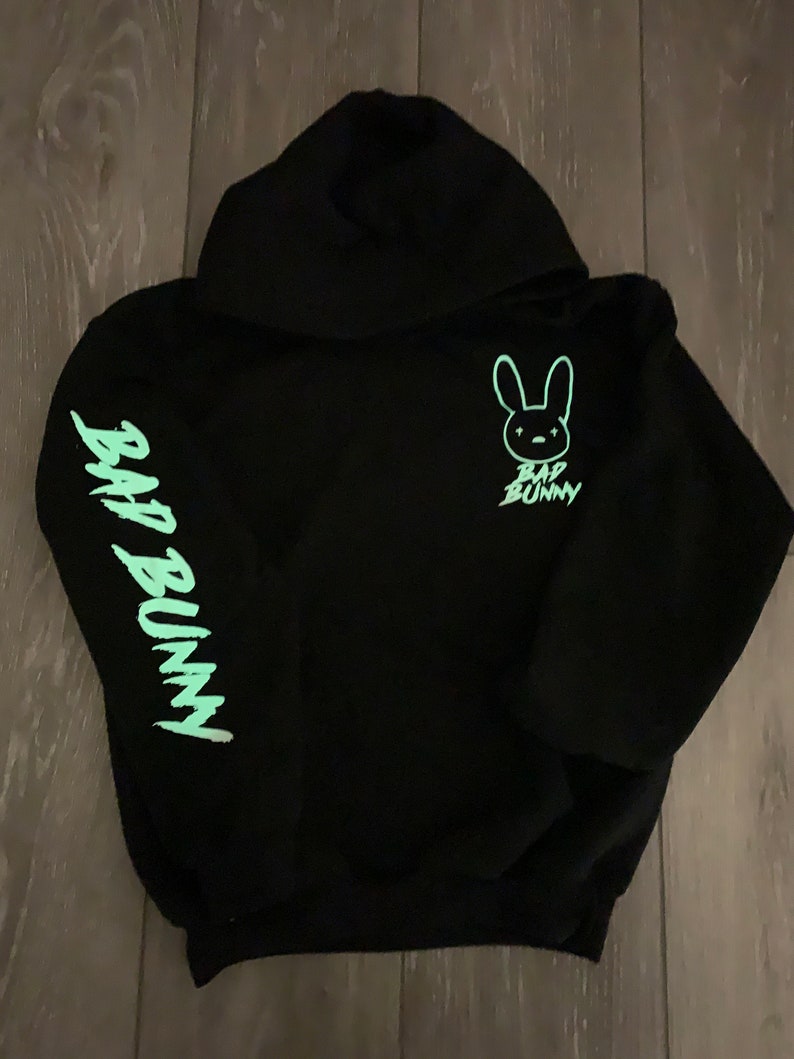 Unisex Adult Glow in the Dark Bad Bunny Hoodie! 