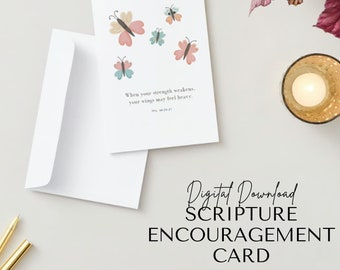 Scripture Encouragement Card - Isaiah 40:29, 31 - Digital Download, Printable Card, Print at Home Appreciation Card, Inspirational Card