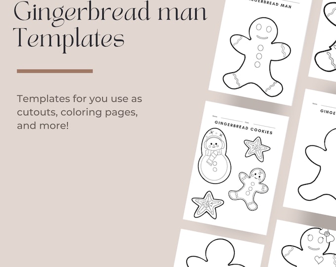Gingerbread Man Template, Gingerbread Man Cutout Coloring Pages, Gingerbread Man Papercraft Template, Winter Worksheets, Printable Template