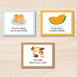 Notas personalizadas para loncheras para niños / Juego de 12 o 24 tarjetas personalizables para loncheras, regreso a clases, notas para niños, chistes para niños