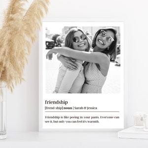 Best friend gift, definition of friendship, BFF birthday gift, personalized gifts, friendship print personalized A4