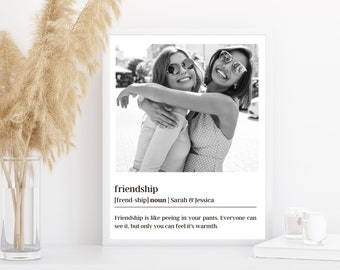 Beste Freundin Geschenk, Definition Freundschaft, BFF Geburtstagsgeschenk, Personalisierte Geschenke, Freundschaft Print Personalisiert A4