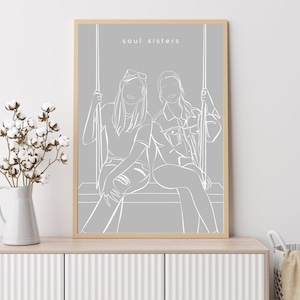 Best Friend Gift Personalized, Birthday Gift For Best Friend, Friendship Gift, Drawing Girlfriend Mother's Day Gift image 4
