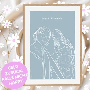 Best Friend Gift For Women, Birthday Gift Girlfriend Personalized, Line Drawing, Friendship Gift Christmas Gift