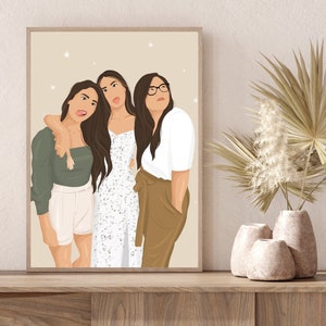 Best Friend Gift Personalized, Birthday Gift For Best Friend, Friendship Gift, Drawing Girlfriend Wedding Gift