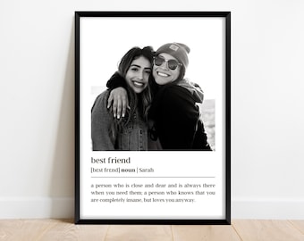 Best Friend Gift For Best Friend, Definition Best Friend Birthday Gift For Her, Personalized Gifts, Friendship