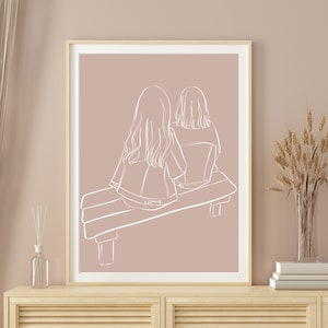 Best Friend Gift Personalized, Birthday Gift For Best Friend, Friendship Gift, Drawing Girlfriend Mother's Day Gift image 3