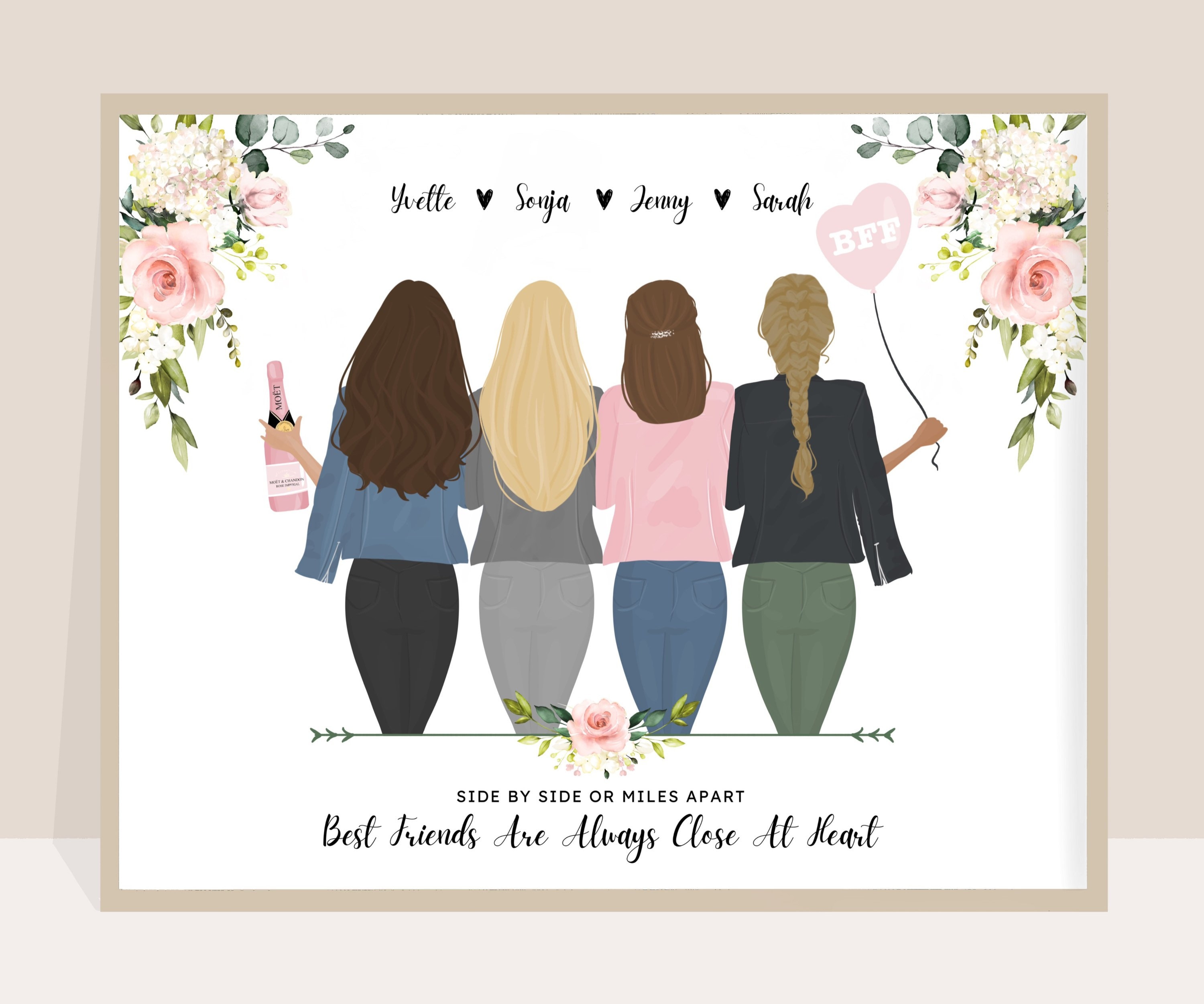 Four Friends Cartoon - Etsy Four Friends Cartoon - Etsy