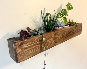 Rustic wood wall planter | Succulent pot holder | Hanging indoor plant display | wall mounted planters | indoor living wall