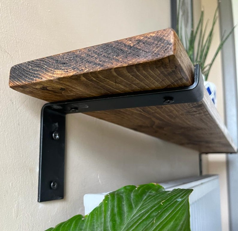 Solid Wood Radiator Shelf With Brackets Rustic Narrow Shelf Etsy UK
