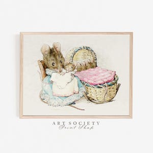 Beatrix Potter-muisprint: vintage verhalenboekillustratie, afdrukbaar, N23