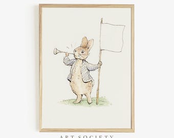 Peter Rabbit Sketch: Beatrix Potter Print, Vintage Storybook Art, Digital Download, N12