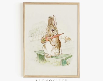 Beatrix Potter Rabbit Print: Vintage Storybook Illustration, Printable, N22