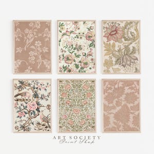 Vintage-gobelängtryck, set om 6, antik textildesign, digital nedladdning, V18