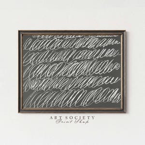 Abstract Loops Print, Black and White Lyrical Scribbles, Modern Art, Digital Download, R25