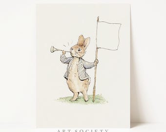 Peter Rabbit Sketch: Beatrix Potter Print, Vintage Storybook Art, Digital Download, N12