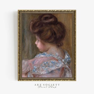 Vintage Child Painting, Renoir Print, Portrait of a Girl, Antique Nursery Art, Romantic Wall Décor, Impressionist Artwork, Printable, P8