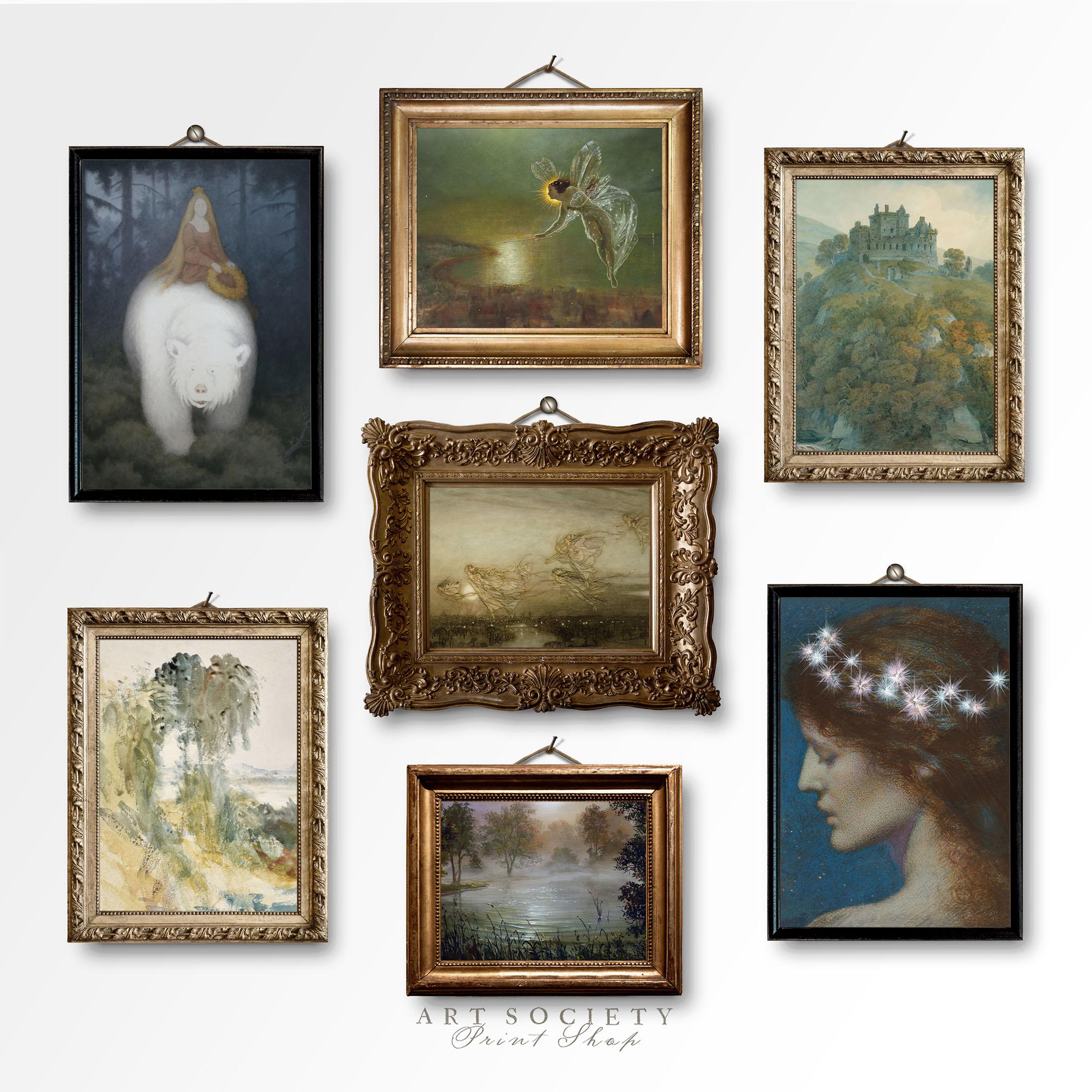 Fairy Tale Set: Arthur Rackham Print, Vintage Castle Landscape, Digital ...