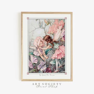 Sweet Pea Flower Fairies Print, Cicely Mary Barker Illustration, Vintage Storybook Digital Download, N8