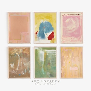 Abstract Art Prints, Set of 6 Colorful Minimalist Wall Decor, Instant Download, A11