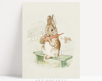 Beatrix Potter Rabbit Print: Vintage Storybook Illustration, Printable, N22
