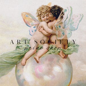Vintage Cherub Print, Antique Victorian Angel Art, Digital Download, R37