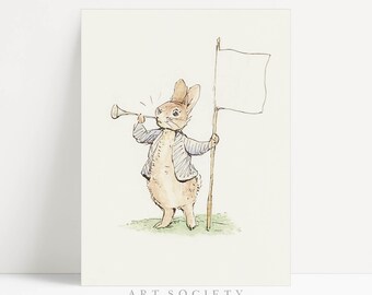 Peter-Rabbit-Skizze: Beatrix-Potter-Druck, Vintage-Bilderbuchkunst, Digitaler Download, N12