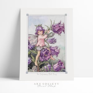 Die Canterbury Bell Fee, Vintage Märchenland, Retro Feenkunst, Blumenfee Poster Wanddekor, Antique Geschichte Buchkunst, Printable, N24