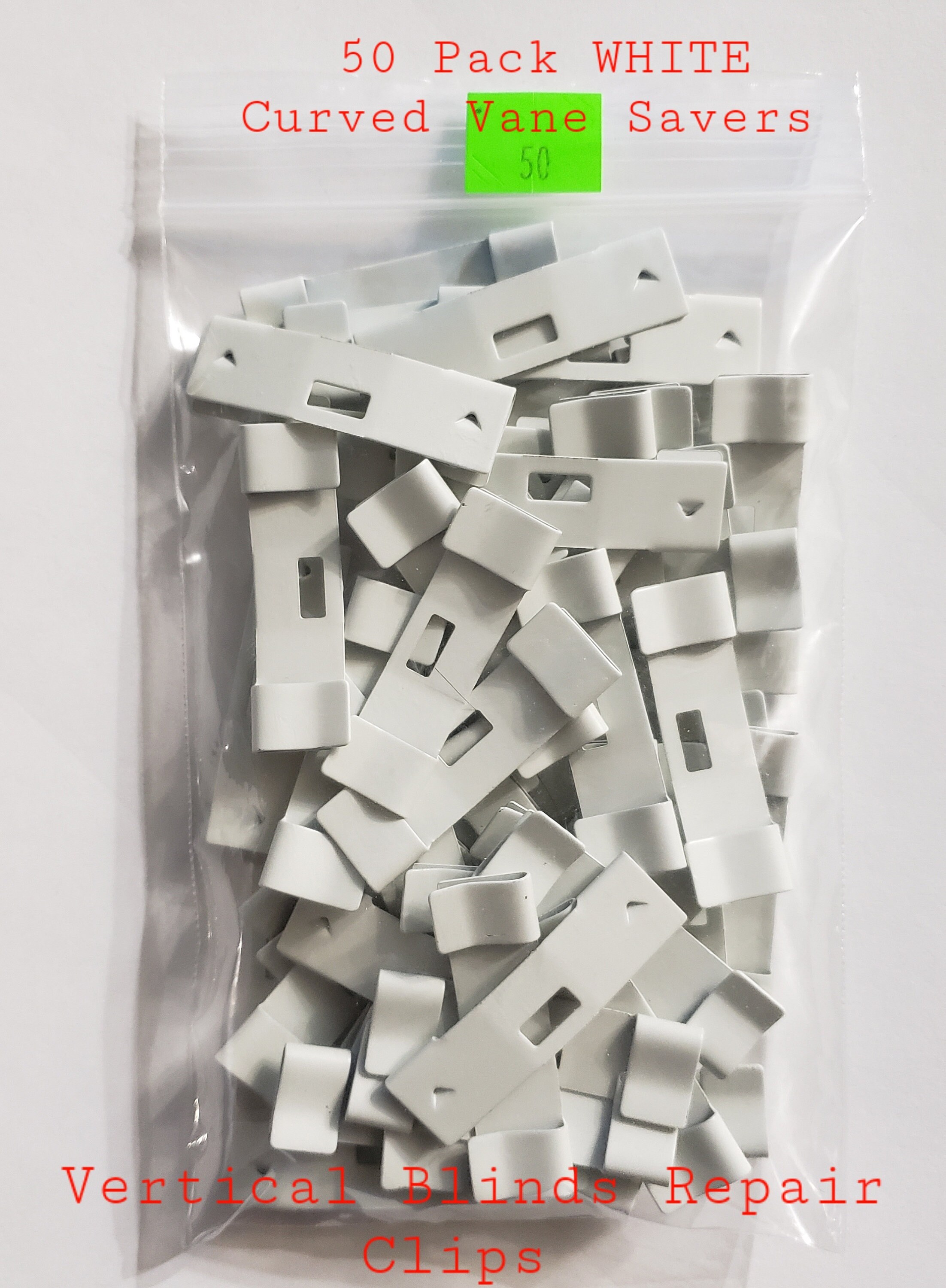 50 Pack Vertical Blind Vane Saver White Curved Repair Clips Etsy