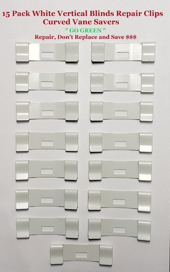 15 Pack White Curved Vertical Blinds Vane Saver Repair Clips Etsy