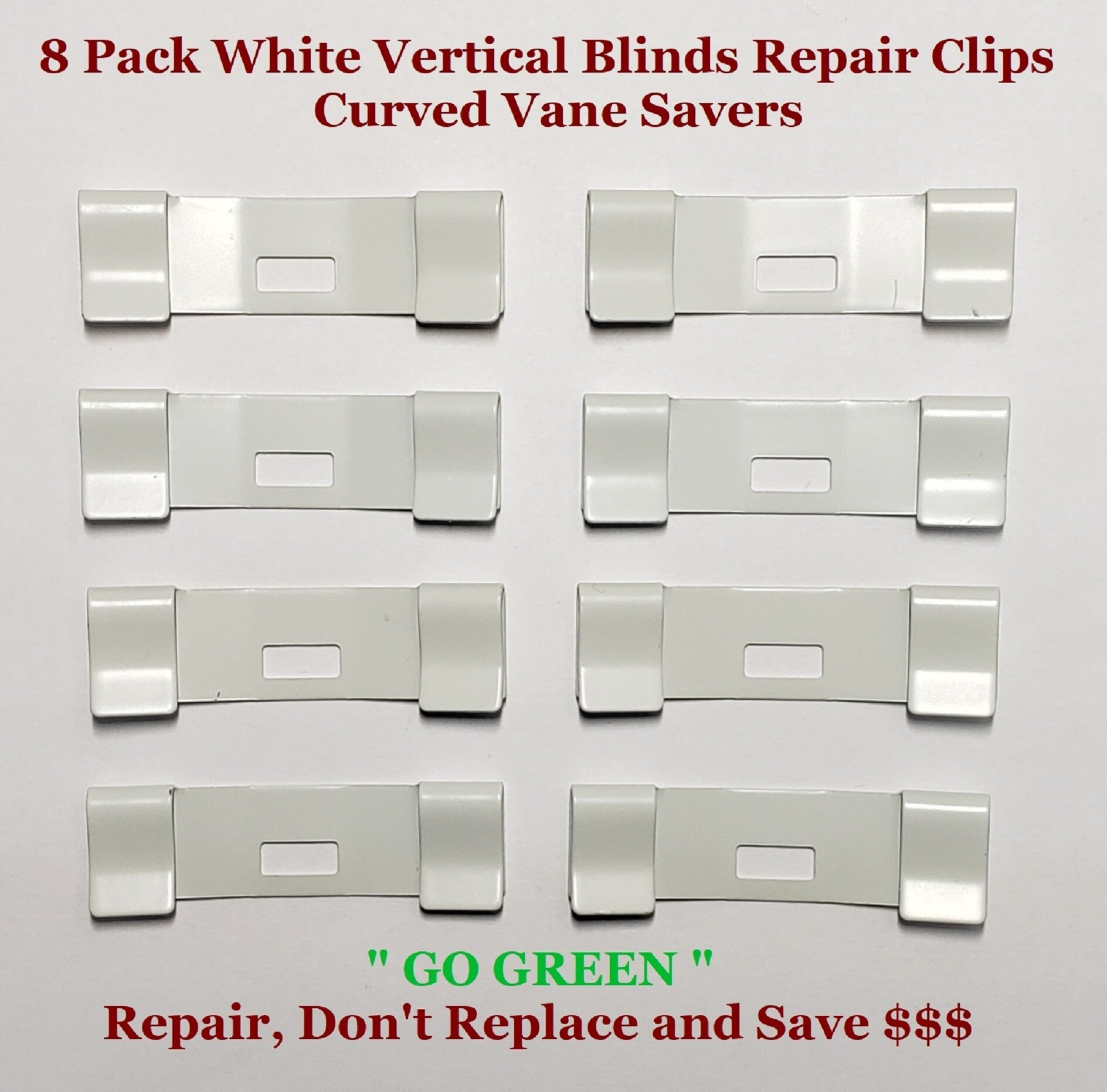 8 Pack White Curved Vertical Blinds Vane Saver Repair Clips Etsy