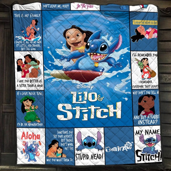 Personalized Lilo and Stitch Quilt Blanketlilo and Stitch Etsy