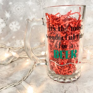 It&#39;s The Most Wonderful Time for a Beer Mug, Christmas Beer Mug