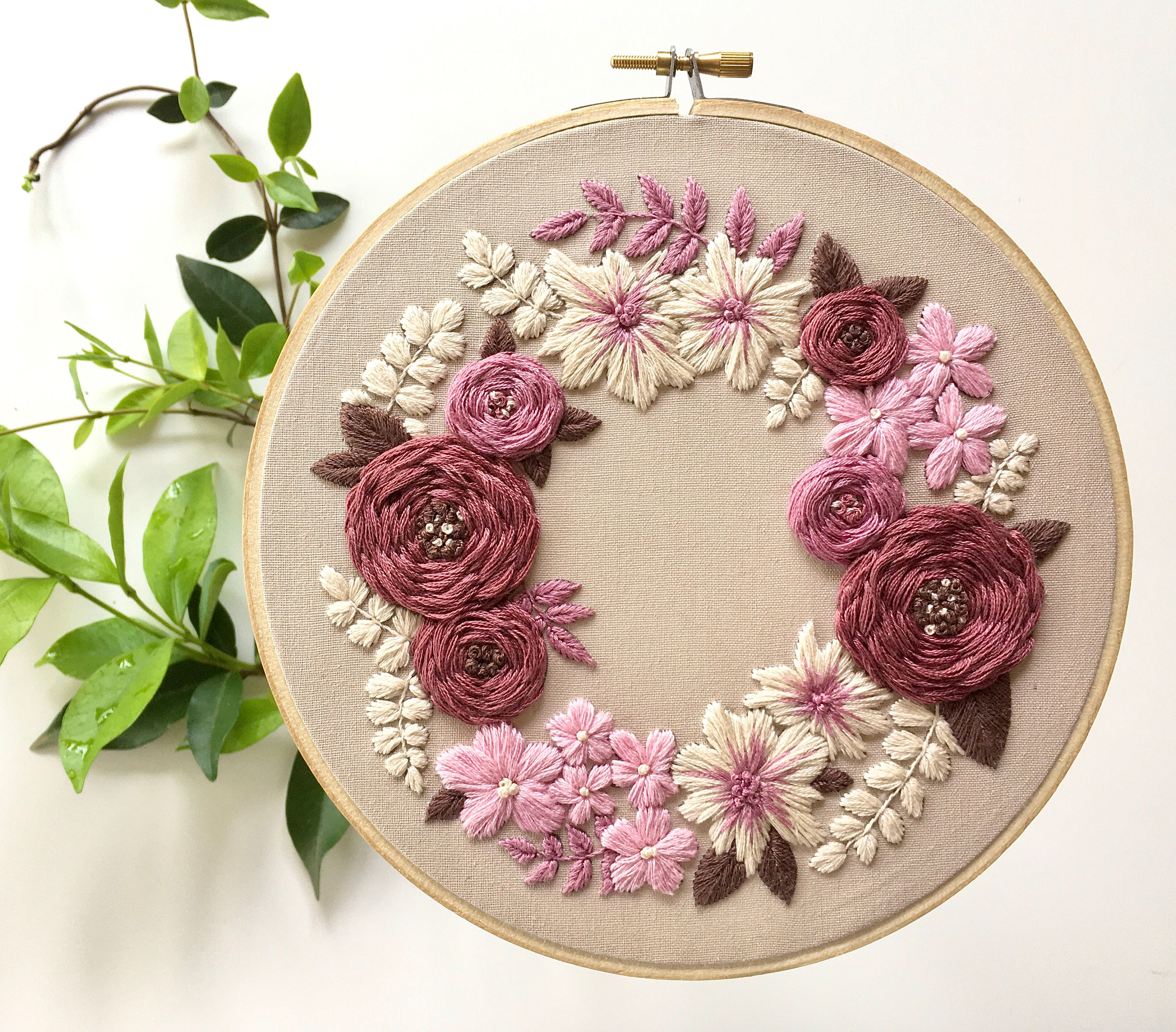 PDF Embroidery Pattern/floral Wreath /digital Download/7 Etsy