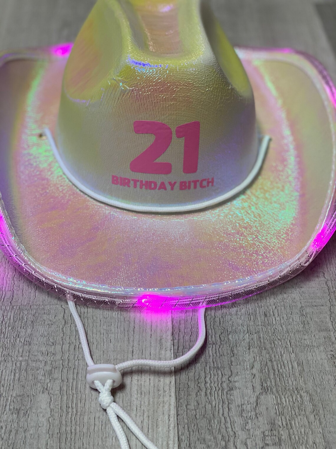 Iridescent Light Up Personalized Cowboy Hat for Parties Etsy