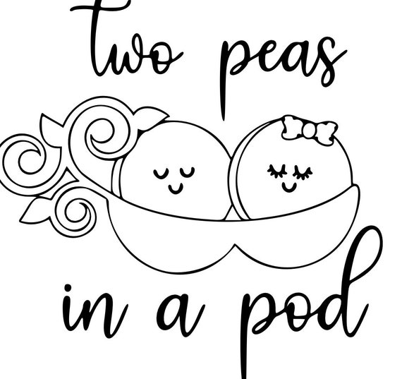 Two Peas in a Pod SVG Digital Artwork File Download Etsy