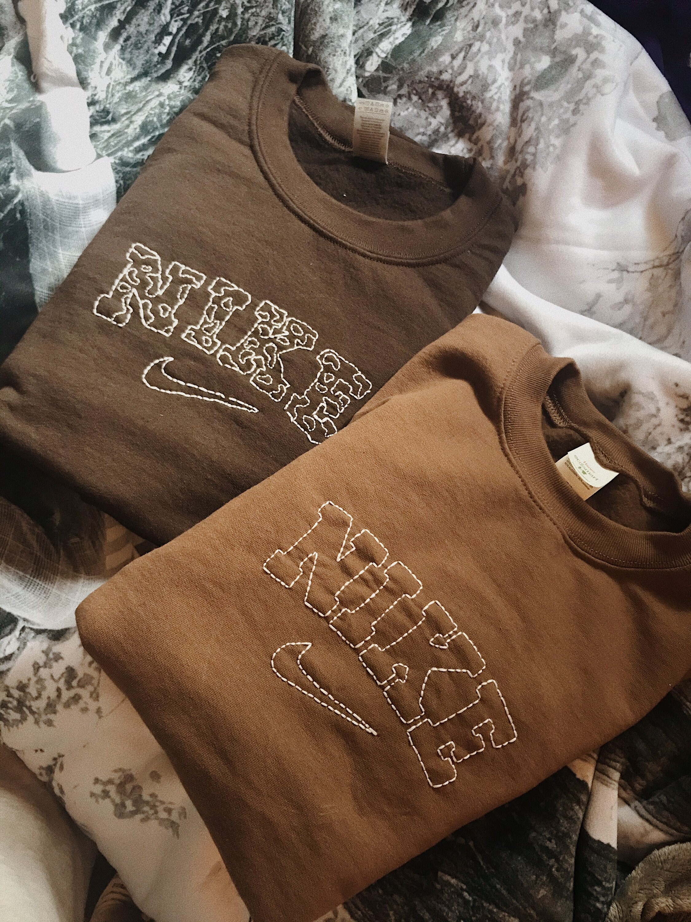 nike cow print embroidered sweatshirt