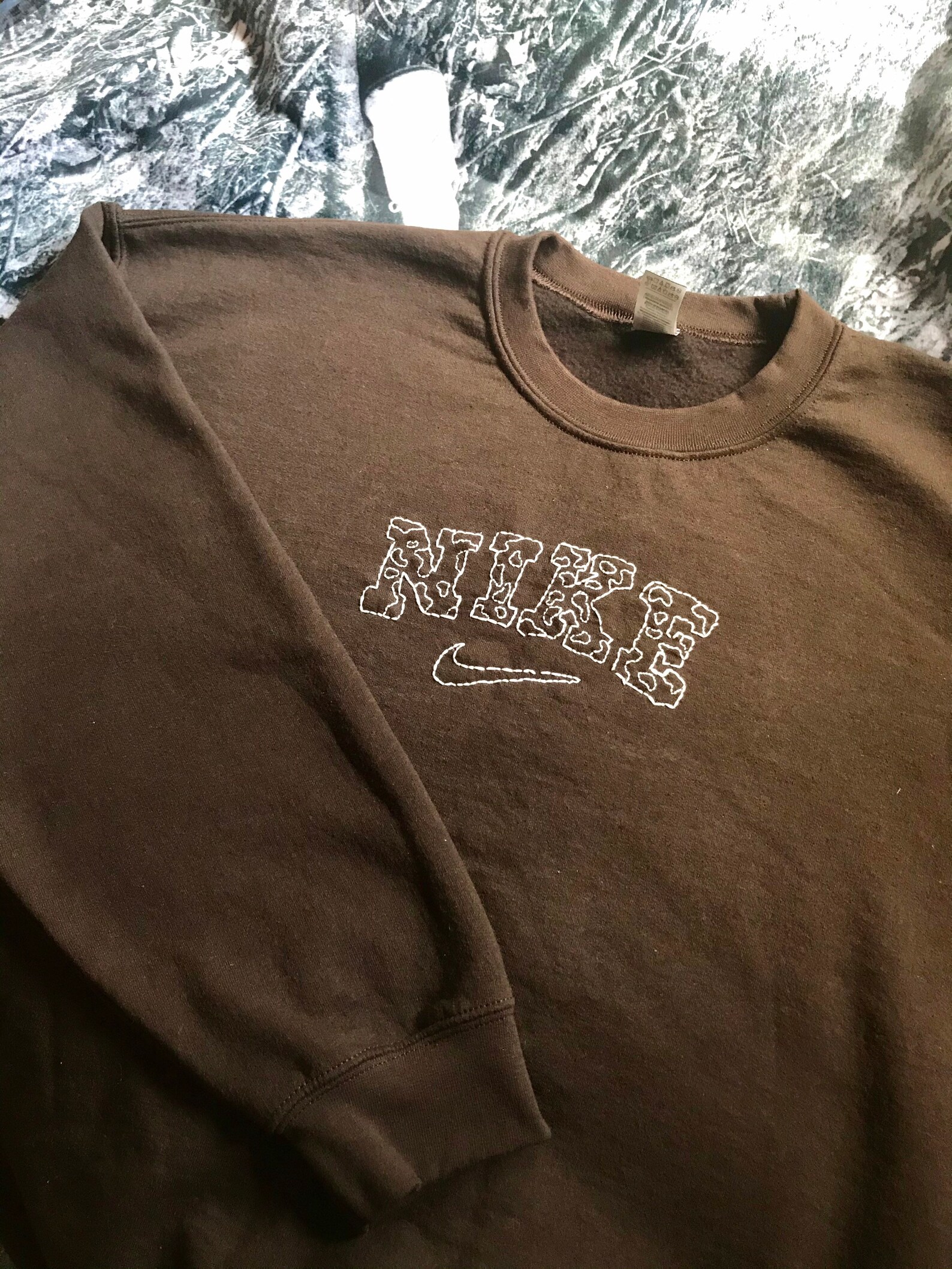 cow print crewneck