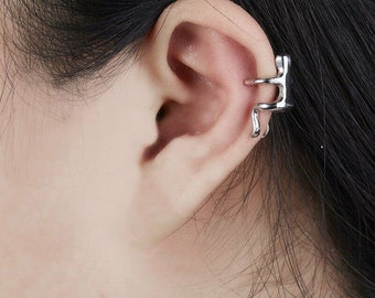 Ear Cuff Silver Ear Man Ear Cuff - Climbing Man Ear Cuff - Ear Cuff - Ear Cuff - Schmuck - Nicht durchbohrte Ohrstecker