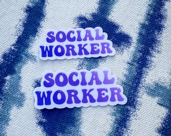Social Worker Purple Sticker, Social Work Sticker, Laptop Sticker, Bottle Sticker, Vinyl Sticker, Decal, Die Cut Sticker