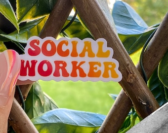 Social Worker Red Sticker, Social Work Sticker, Laptop Sticker, Bottle Sticker, Vinyl Sticker, Decal, Die Cut Sticker