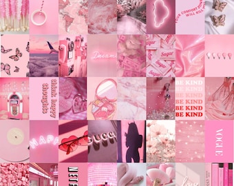 Pink Aesthetic Wall Collage Kit digital Download 131pcs - Etsy