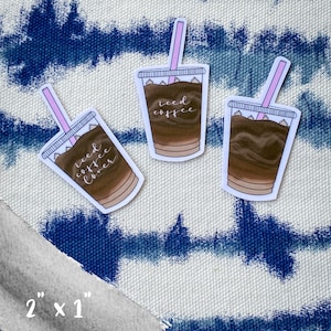 Autocollant de café glacé, Amateur de café glacé, Autocollant d’infusion froide, Café glacé, Autocollant d’ordinateur portable, Autocollant de bouteille, Autocollant de téléphone, Autocollant de décalque, Autocollant Die Cut