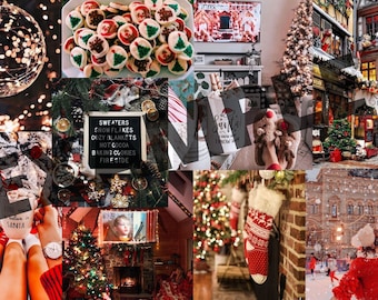 Christmas Aesthetic Collage Desktop Wallpaper, Macbook Wallpaper, Winter  Aesthetic, Holiday Aesthetic, Aesthetic Wallpaper,Aesthetic Collage