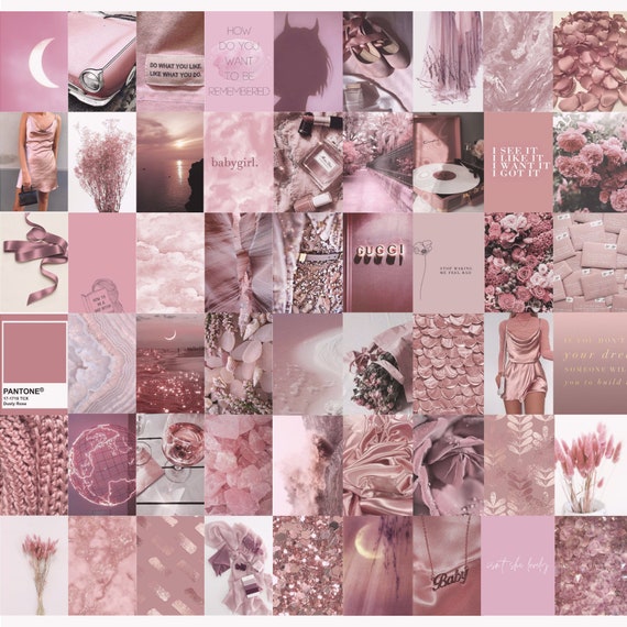  BEISHIDA Room Decor Aesthetic,Lovely Pink Pastel Wall Collage  Kit Aesthetic Poster Aesthetic Wall Decor for Bedroom Pink Theme Pictures  Bedroom Decor for Teen Girls Aesthetic Collage Kit 50pcs : Home 