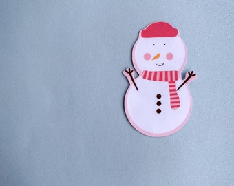 Snowman Sticker, Christmas Sticker, Holiday, Winter, Laptop Sticker, Bottle Sticker, Vinyl Sticker, Decal, Die Cut Sticker