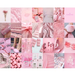 Pink Photo Wall Collage Kit, Pink Aesthetic, Baby Pink, Instant Digital ...