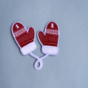 Mittens Sticker, Christmas Sticker, Holiday, Winter Sticker, Laptop Sticker, Bottle Sticker, Vinyl Sticker, Decalcom, Die Cut Sticker